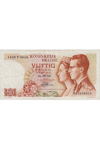 Belçika 50 Frank 1966 Çok Çok Temiz.