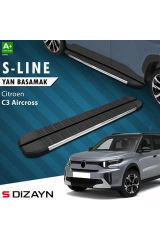 S-dizayn Citroen C3 Aircross 2 S-line Krom Yan Basamak 183 Cm 2024 Üzeri A+ Kalite