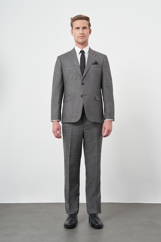 İmza Füme Düz Flannel Mono Yaka Tam Astar Tek Yırtmaç 2 Düğme 4 Drop Comfort Fit Classic Takım Elbise 1001245164 Füme