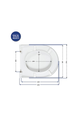 Duravit Starck 3 Uyumlu Klozet Kapağı Yavaş Kapanır