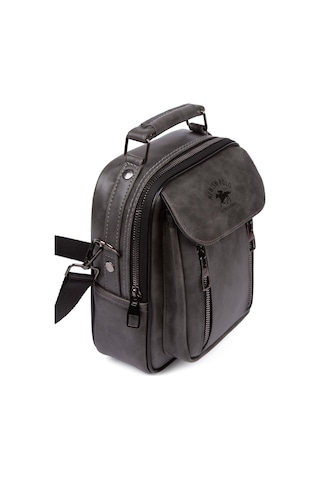 Tuldar Erkek Deri Kapaklı Çapraz Askılı Omuz Ve El Çantası 17x21cm Tul541 Gri