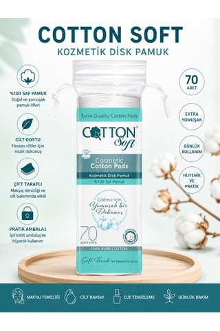 Cotton Soft 70'li Disk Makyaj Temizleme Pamuğu