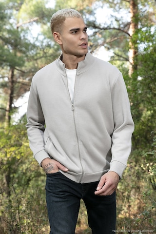 Buratti Pamuklu Relaxed Fit Dik Yaka Fermuarlı Erkek Hırka 5901075 Taş