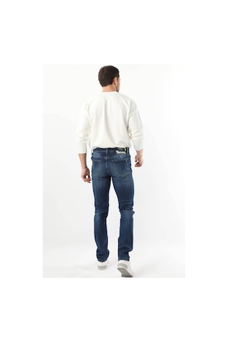 Erkek Dizi Yırtık Jean Pantolon Koyu Mavi 001