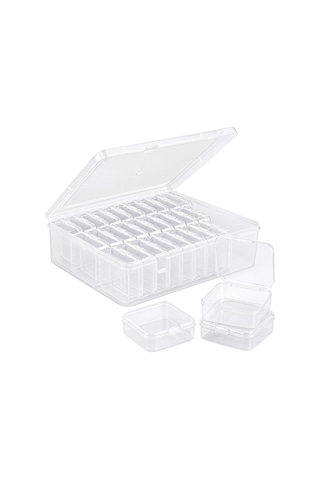 Compaxe P-serisi 24'lü Plastik Şeffaf Saklama Kutusu 24 Küçük + 1 Büyük Kutulu Set Diğer