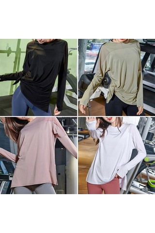 Wezone Kadınlar İçin Nefes Alabilen Çabuk Kuruyan Fitness Tişörtü - Koşu, Yoga, Spor Giyim SiYAH