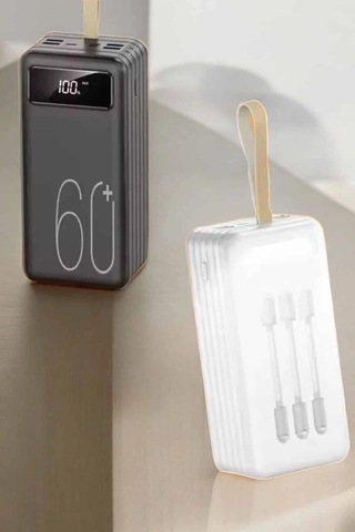 Hubrendy Tekno Powerbank 60.000 Mah Hızlı Şarj 4 Çıkışlı Uzun Şarj Süreli Dijital Göstergeli Diğer 00922229
