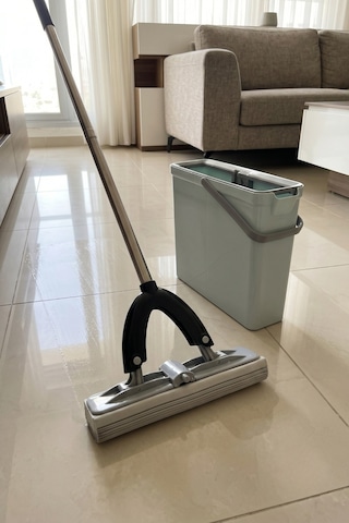 Slim Süngerli Mop Seti Kendinden Sıkmalı Pva Sünger Paslanmaz Çelik Saplı