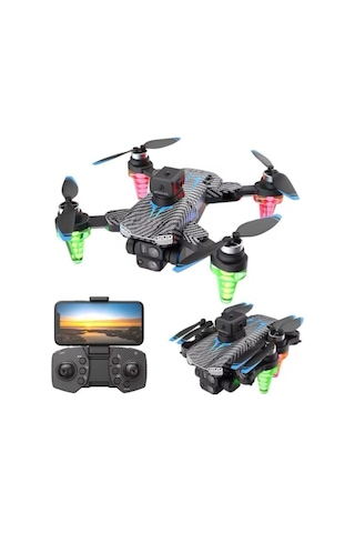 C19s Aerıal Drone Çift Kamera Yedek Bataryalı Quadcopter Led Işıklı Uzaktan Kumandalı App Destekli