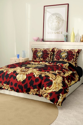 Marka Nevresim Takımı Çift Kişilik Pamuklu Saten Kumaş 6 Parça 3d Dijital Baskı Duvet Cover Set Model No:110 Renkli