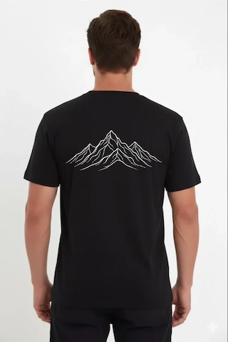 Etiler Collection Erkek Nihilist Penguen Özel Tasarım Oversize Bisiklet Yaka Tişört - Siyah