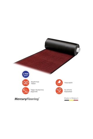 Hafızoğlu Plastik Faro Gri - Bordo Nem Ve Toz Alıcı Giriş Paspası Yolluk En 90 Cm - 120 Cm Kırmızı
