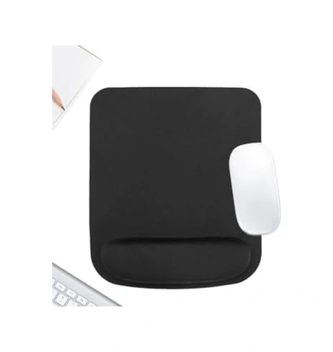 Kare Bilek Destekli Konfor Kaymaz Ergonomik Mouse Pad Siyah Siyah