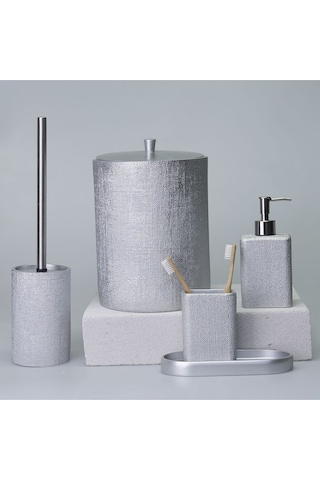 Linen Banyo Seti Gümüş