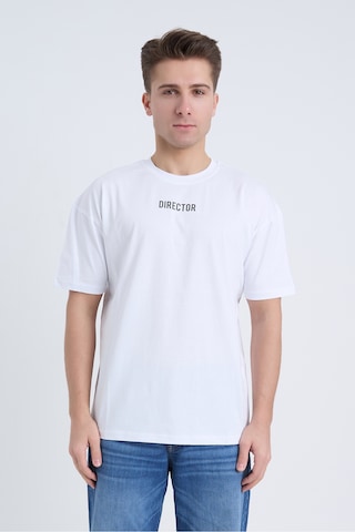 Velvoria Unisex Oversize Beyaz Director T-shirt