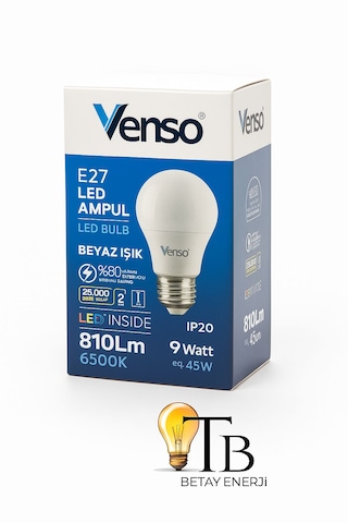 Venso E27 Led Ampul 9w 810 Lümen 6500k Beyaz Işık 1
