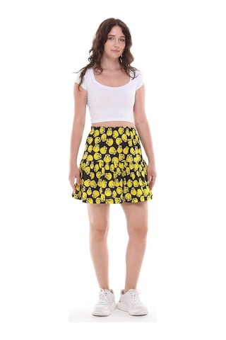 Tweety Çizgi Film Karakterli Jarse Kumaş Şort Etek-433-siyah Siyah