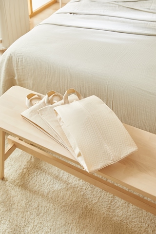 Ocean Home Textile 3'lü Bej Balıksırtı Ayakkabı Düzenleyici Taşıma Çantası Seti 22 X 40 X 9 Cm