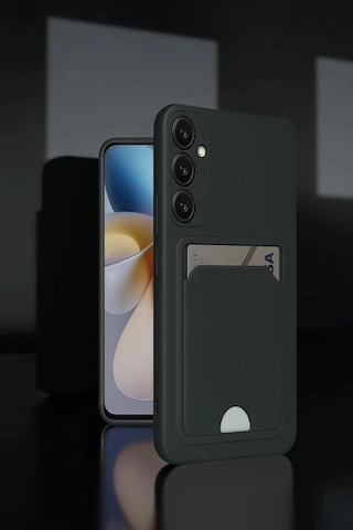 Mey İthalat Samsung Galaxy Uyumlu A55 5g Kılıf Kelvin Kartvizitli Silikon - Lacivert