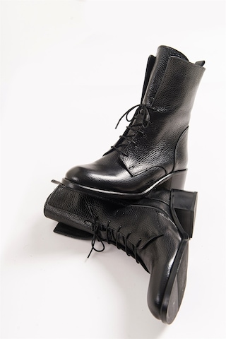 Luvishoes 1190 Siyah Deri Kadın Bot Siyah