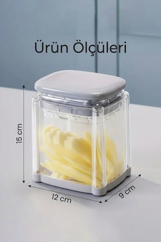 Chop Box Basmalı Sebze Doğrayıcı 3/8 İnç Paslanmaz Çelik Bıçaklı Küp Kesim Aparatı Beyaz
