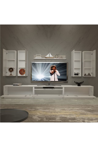 Decoraktiv Trendstyle 8d Slm Tv Ünitesi Tv Sehpası Beyaz