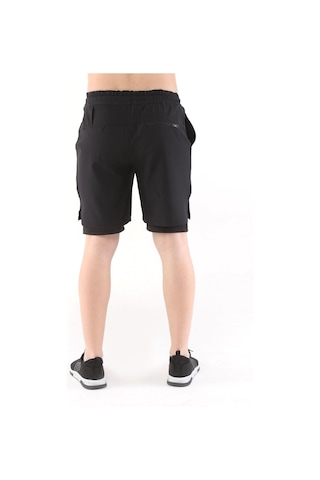 Ghassy Co. Ghassy Co Erkek Running Hızlı Kuruma Micropolyester Kısa Taytlı Şort 001 Siyah