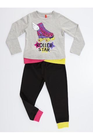 Denokids Mushi Roller Star Kız Pantolon Takım Çok Renkli