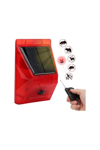 Ayt Powermaster Pm-26957 Mikrofonlu Sesli Hayvan Kovucu Alarm Cihazı Solar Güneş Enerjili Panelli Vahşi Hayvan Kovacağı