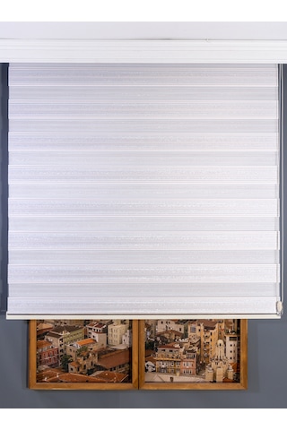 Simli Pudra Zebra Stor Perde Pudra