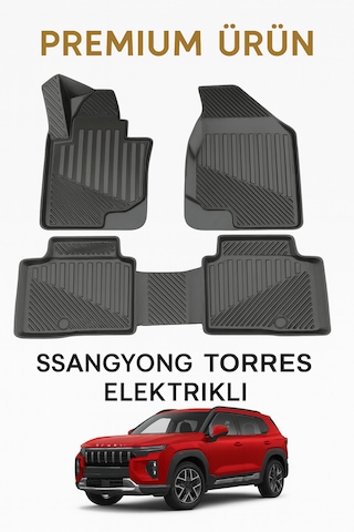 Ssangyong Torres Evx Elektrikli 3d Oto Paspas Tam Uyum Siyah