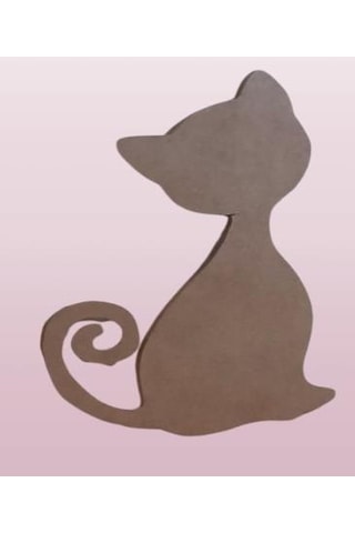 Hobi Adn Dekoratif Pano Kedi Cnc Kesim Ahşap Ham Mdf Model El Yapım