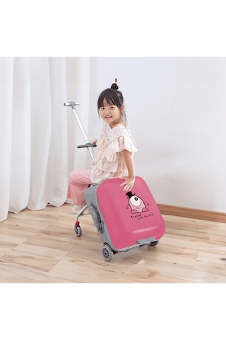 Çocuk Seyahat Valizi, Oturaklı, 35l Kabin Boyu, Renkli Ve Eğlenceli, Tucklebery Kids Pembe Açık Pembe