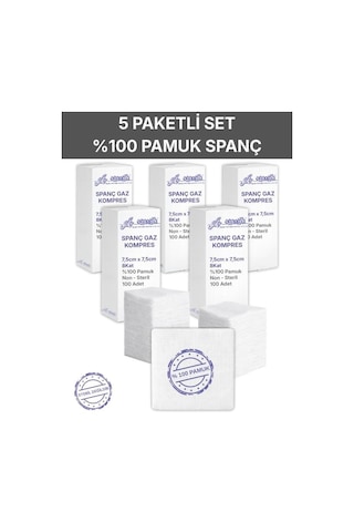 Ağaoğlu Spanç Gazlı Bez 7,5x7,5cm 8 Katlı 500 Adet