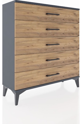 Arges Şifonyer 5 Çekmeceli 88x30x96 Antrasit-çam Antrasit