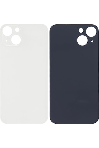 Apple Uyumlu iPhone 13 Logolu Arka Pil Batarya Kapağı - Lens Hariç Beyaz