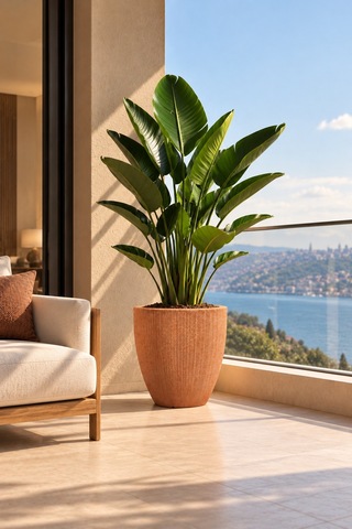 Bostann Dekoratif Saksı - Botonıa 020 - 30l - Kahverengi 30 Lt