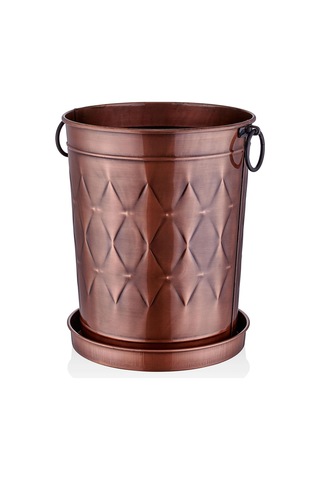 The Mia Prizma Saksı Bakır Kaplama 37x31x46 Cm
