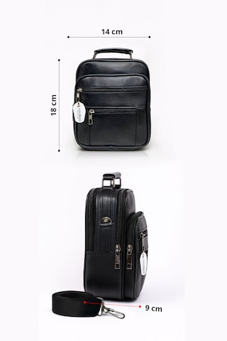 Westbag Erkek Çelik Kasalı Hakiki Deri El Ve Omuz Çantası Ayarlanabilir Askılı Küçük Boy Siyah
