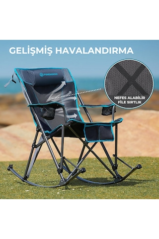 Fundango Berlin Classic Chair Plus Sallanan Katlanır Kamp Sandalyesi Blk/grey Siyah - Gri