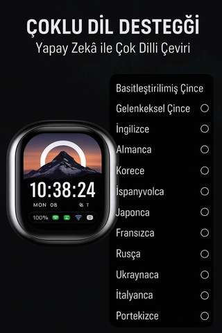 Qasul Kişiselleştirilebilir Renkli Dokunmatik Ekranlı Akıllı Saat