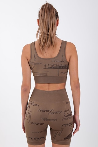 Maraton Active Slimfit Kadın Atlet Yaka Kolsuz Koşu Kakao Bra 813065-Kakao