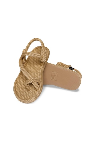 Nomadic Republic Hawaii Kauçuk Tabanlı Erkek Halat Sandalet - Bej