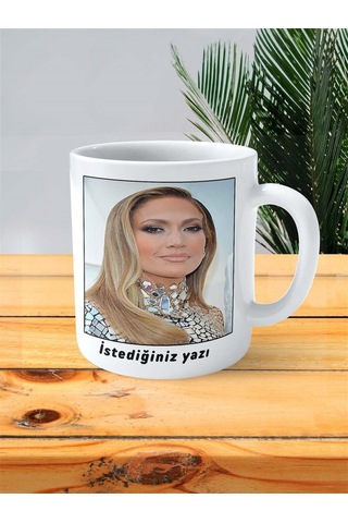 Jennifer Lopez Baskılı Kupa Bardak Kişiye Özel Desen 1 Çok Renkli