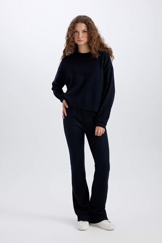 DeFacto 2'li Takım Basic Düz Bisiklet Yaka Üst Esnek Belli Uzun Alt E3841AXNSNV241 Lacivert