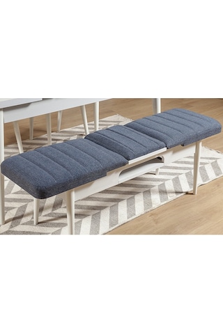 Ahşap Açılır Bench Beyaz Lacivert