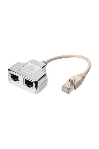 Digitus Cat. 5e Patch Kablo Adaptörü, Zırhlı, 2 X Rj45 Dişi 1 X Rj45 Erkek, Kablo Mesafesi 0.19 Metre-136614