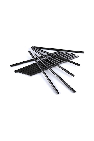 Plastik İnce Kokteyl Pipeti Siyah 14 Cm - 1000 Adet