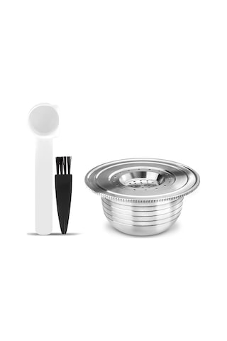 Novahub Paslanmaz Çelik Kahve Kapsülleri Kaşık Fırçalı Doldurulabilir Kahve Kapsülleri Makineler İçin Yedek, Kullanışlı Tasarım