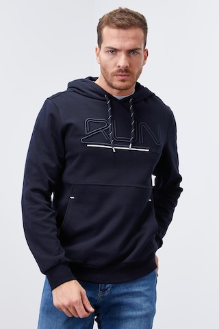 Tommy Life Lacivert Yazı Nakışlı Standart Kalıp Kapüşonlu Erkek Sweatshirt - 87887 Lacivert